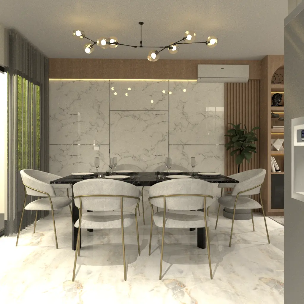 Sala, Comedor, Cocina y Jardin de Missol